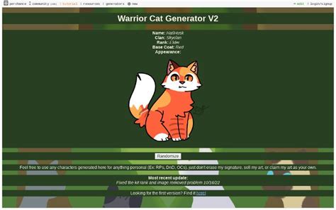 warrior cat creator|warrior cats everything generator.